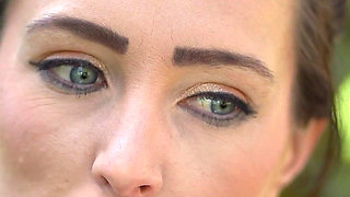 Close up Outdoor Smoking - Petite Brunette