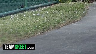 Teamskeet - bored amateur beauty deepthroats big latino cock and gulps big sperm of jizz