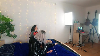 Backstage of Pretty Lesbian Fetish Girls Doing Sex Video. Positive Femdom, Sex Play, Latex Leather