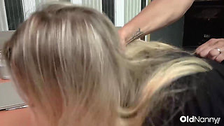 OldNanny - Granny Seduced And Pounded By Young Stud In Office