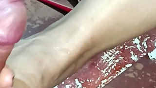 Secretary Has Sex with a Man She Was Going to Interview and Gives Him a Footjob