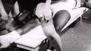 Black-and-white Vintage Bondage Classic with Rope-bound Retro Submissives
