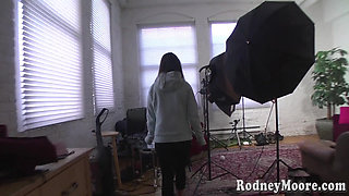 Porn audition amateur MILF drools and swallows