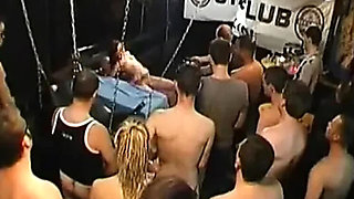 Blonde Gangbang Live on Stage - Hardcore Group Sex & Bukkake