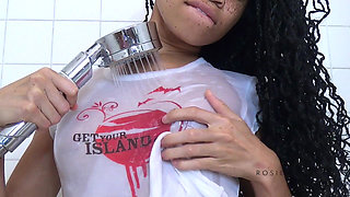 Wet T-shirt Time- Goddess Rosie Reed Wet Tee Tease with Small Tits-1080p HD