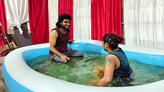 Pool Romance with Lip Lock