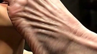 Male Slave Licking 90 Year Old Granny Wrinkled Feet - Horny Mistress