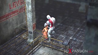 Ass Fuck. innocent college girl and a massive monster in the industrial zone