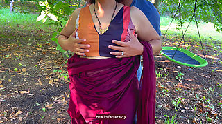 Face fucking my Best Friend's Wife. Cheating Saree Sex in Outdoor. Deepthroat Milf