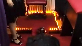 Hot Wax Dripping on Bound Submissive's Ass Cheeks