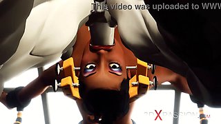 Extreme sex in restraints. Big tits beauty likes to be fucked hard