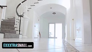 Danni Rivers and Kate Bloom play with their little twats before sharing enormous guy meat - exxxtra petite