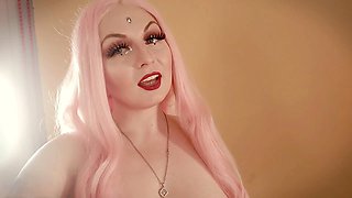 Nude selfie tease with natural boobs from Arya Grander's photoshoot and a hint of femdom chat at the end