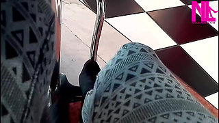 Shoeplay in My Black Pattent Flats in a Bar