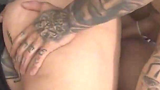 Horny Blonde Fucks Tattooed Guy and Squirts on His Fase