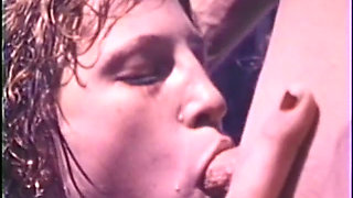 Outdoor interracial orgy fuck by the swimming pool