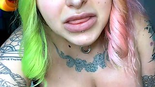 Big Boobed Blonde Masturbates With A Dildo In The Bathroom