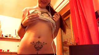Solo masturbation from below