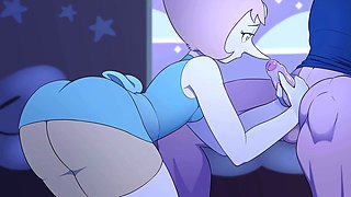 Pearl Jerks Just Shady to Huge Cumshot in Hentai Gem Blast 4