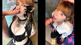 Cosplay and messy face fuck POV Porn