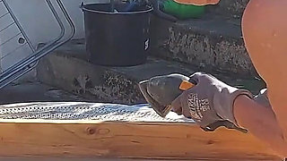 Granny Works Naked in Her Garden!