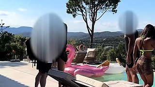 Intimate and intense POV threesome with two busty beauties