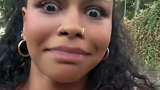 Young Slut Latina Flashing Tits Outside
