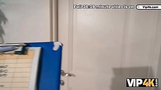 Vip4k. slutty debtor with natural Small Tits paying her debt with her Tight Pussy and anus