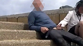 French Teacher MILF Public Blowjob Voyeur Near Nude Beach Amateur Student Extreme Cumshot