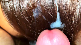 This Natural Remedy Will Strengthen Your Hair! Cumshot on Hair, Brushing Cum Into Hair