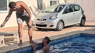 Wild Step Stepsister Dry Humps Me in the Pool