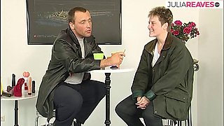 Hot milf strips and fucks herself with a big dildo