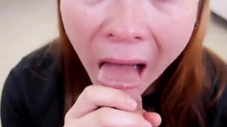 20 Years Old Teen Natasha Knoles POV Blowjob and Cum Swallow