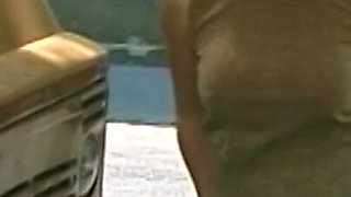 Determined Blonde Peeing Outdoor