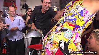 Cuddly blond disgraced in rowdy public bar