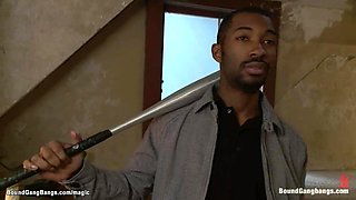 Hot girlfriend interracial group fucked