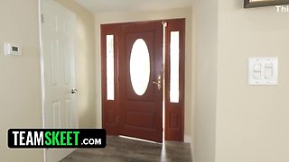 Amazing Blonde Gets Pounded On The Couch - Bella Rose