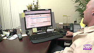 A Camgirl Has Wild Office Sex with Her Boss in a Doggy Style Position