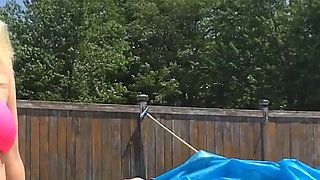 Poolside Bikini Tits Bouncing Orgasm