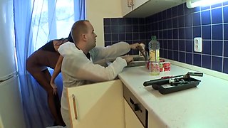 Evelyn Neill In Mature Worker Bangs A Sexy And Young Girl In The Kitchen