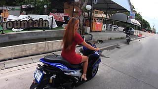 Motobike ride for Thai GF and home sex