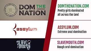 Cock sucking teen subs take turns licking doms ass