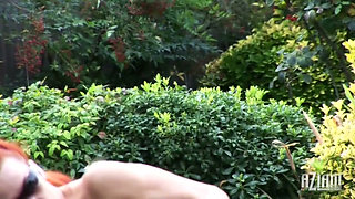 Behind the scenes with athletic redhead babe Shannon