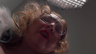 Bitchy Stepmom in White Fur Coat Spits in Your Tea & Gives You a Messy Humiliating Blowjob POV