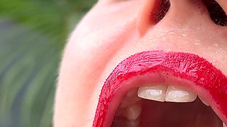 Giantess Lips, Mouth, Tongue Fetish 4K