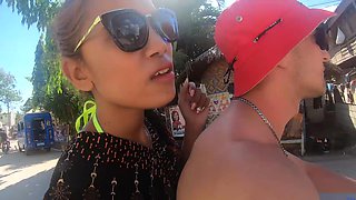 Asian amateurs get steamy in POV reality on a Thai beach
