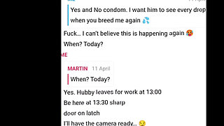 I'm Fucking an 18yo Fan Bareback & Sending It to My Husband at Work