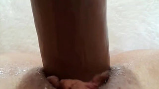 Real Hot Wife MILF Camgirl Jess Ryan Uses Big Black Toy in Creamy Pussy