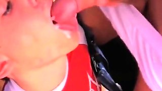 Sperm Dump Bukkake for Amateur Cock Sucker