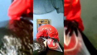 Extreme Breathplay on Mummified Slave in Latex